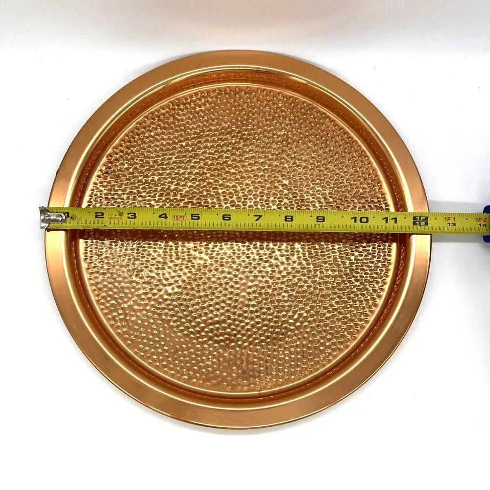 MCM Coppercraft Guild Copper Hammered Tray & 6 Roly Poly Cups Mid Century Modern